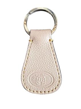 Dooney & Bourke - Key Fob Textured Cream Leather and Silver-Tone Hardware